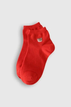 Chaussettes - Motif Tête De Chat -Élégance Soldes CHAUSSETTES ROUGES