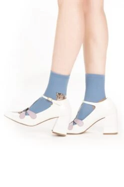 Chaussettes Mi-hautes Imprimées Nounette -Élégance Soldes Chaussettesmi hautesimprimeesNounette detailbleu