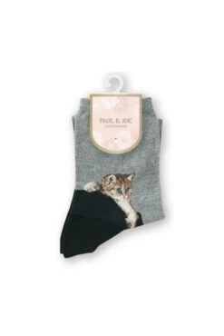 Chaussettes Mi-hautes Imprimées Nounette -Élégance Soldes Chaussettesmi hautesimprimeesNounette gris