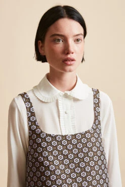 Robe Courte Chasuble En Jacquard à Motif Floral 10 Robe Courte Chasuble En Jacquard à Motif Floral -Élégance Soldes FW23 SANITA 2