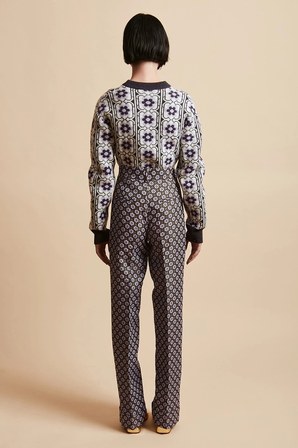 Pantalon En Jacquard à Motif Floral 6 Pantalon En Jacquard à Motif Floral - Image 4