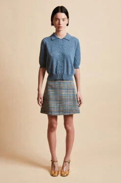 Cardigan Court En Cachemire Col Polo -Élégance Soldes FW23 SCALIN 312