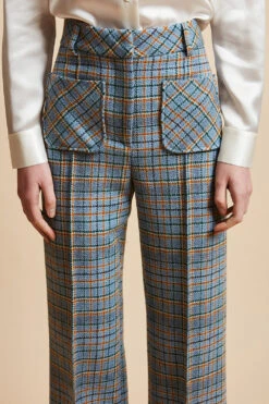 Pantalon En Laine De Tartan -Élégance Soldes FW23 SDESTAEL 1