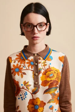 Polo Bi-matière En Maille Merinos Et Twill De Soie -Élégance Soldes FW23 SGILLES 2