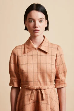 Robe Courte à Godets En Jersey Jacquard -Élégance Soldes FW23 SIRINA 1