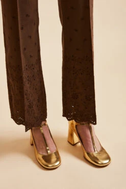 Pantalon En Laine Vierge Tropicale Brodé -Élégance Soldes FW23 SJOVIAL 4 1