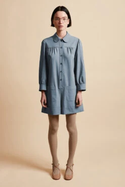 Combi-short En Laine Vierge Tropicale Tissée En Italie -Élégance Soldes FW23 SMARMOT 1 bleu