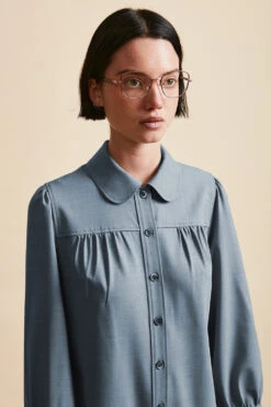 Combi-short En Laine Vierge Tropicale Tissée En Italie -Élégance Soldes FW23 SMARMOT 5bleu