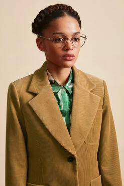 Veste En Velours Côtelé Au Simple Boutonnage 29 Veste En Velours Côtelé Au Simple Boutonnage -Élégance Soldes FW23 SMARTINE 4 camel