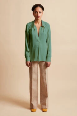 Blouse En Crêpe Envers Satin -Élégance Soldes FW23 SPASSION 2copie