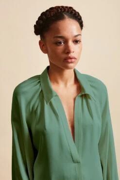 Blouse En Crêpe Envers Satin -Élégance Soldes FW23 SPASSION 3copie
