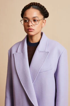 Manteau Long évasé En Tissu Caban Laine-cachemire Tissé En Italie -Élégance Soldes FW23 Sastre 2