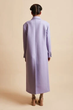 Manteau Long évasé En Tissu Caban Laine-cachemire Tissé En Italie -Élégance Soldes FW23 Sastre 5