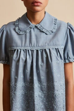 Blouse En Laine Vierge Tropicale Brodée -Élégance Soldes FW23 Scadeau 4