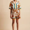 Short Court En Twill De Soie Imprimé -Élégance Soldes FW23 Scassius 1