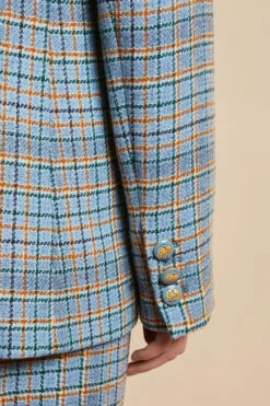 Veste Longue Tartan En Laine Tissée En France -Élégance Soldes FW23 Scheverny 8