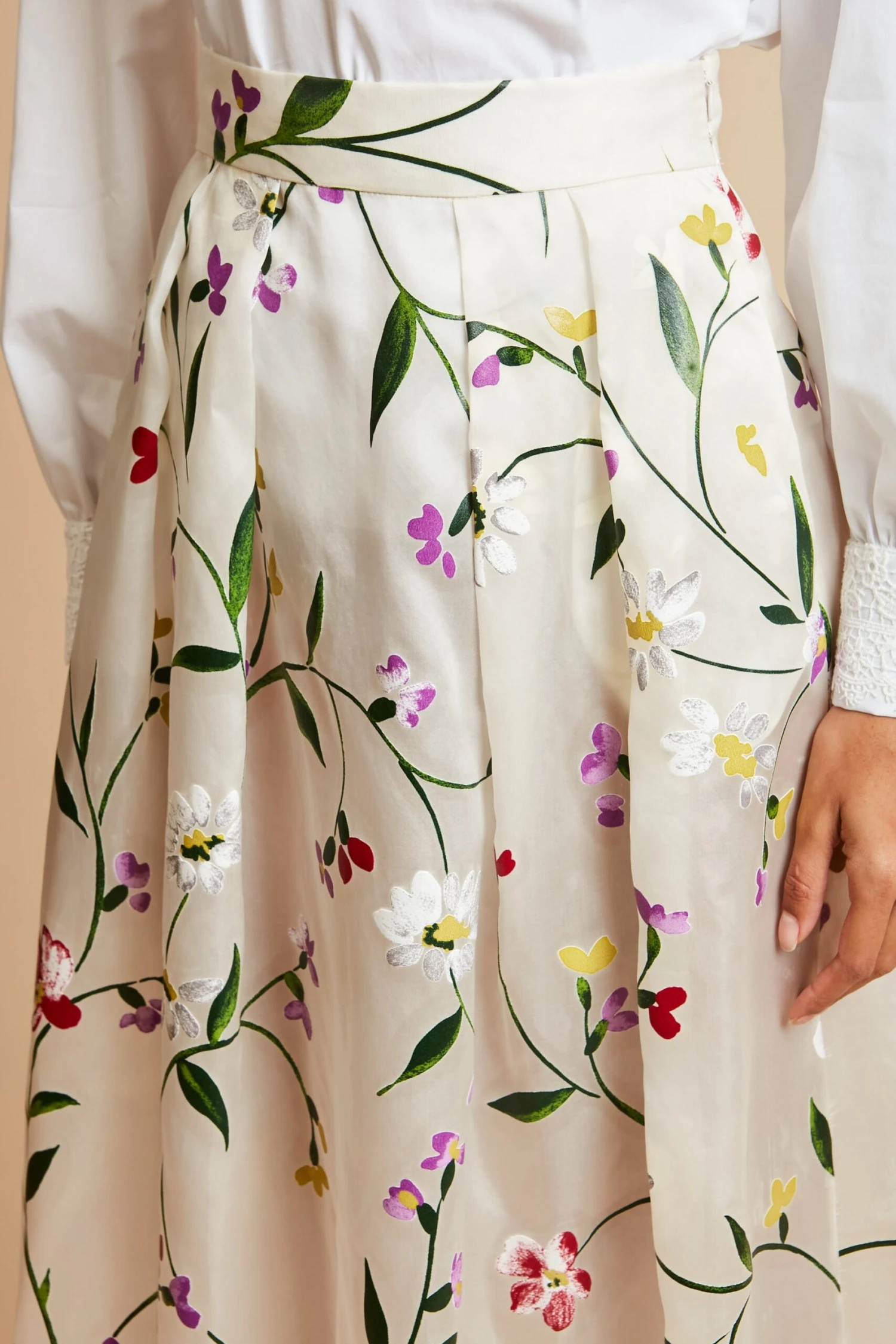 Jupe Longue En Organza De Soie Imprimée 4 Jupe Longue En Organza De Soie Imprimée - Image 2