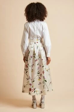 Jupe Longue En Organza De Soie Imprimée 8 Jupe Longue En Organza De Soie Imprimée -Élégance Soldes FW23 Sfarondole 12 3 1