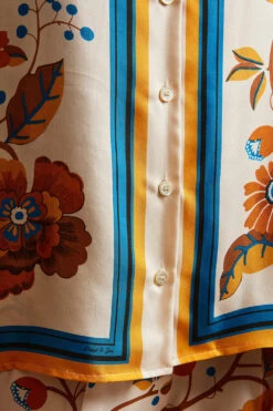 Chemise à Manches Courtes En Twill De Soie Imprimé -Élégance Soldes FW23 Shopefull 3