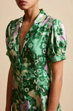 Robe Chemisier En Twill De Soie à Motif Floral -Élégance Soldes FW23 Slucia 3