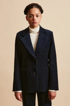 Veste En Velours Côtelé Au Simple Boutonnage 25 Veste En Velours Côtelé Au Simple Boutonnage -Élégance Soldes FW23 Smartine 8