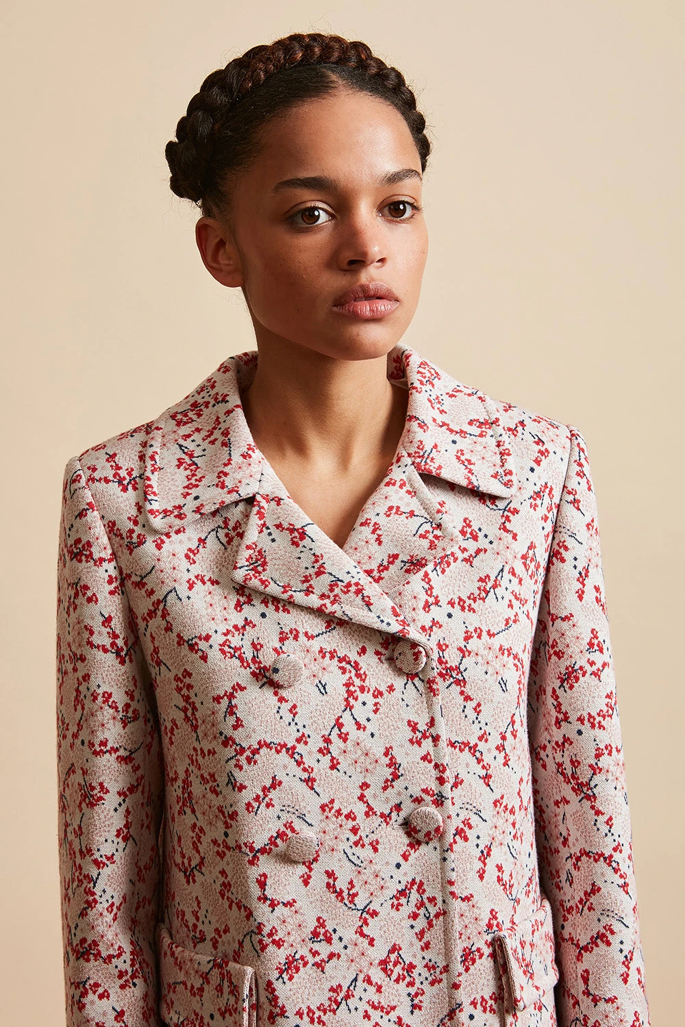 Veste En Interlock Jacquard à Motif Floral All Over 10 Veste En Interlock Jacquard à Motif Floral All Over - Image 8