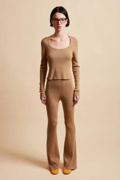 Top Court En Maille De Laine Vierge Côtelée -Élégance Soldes FW23 Sodin 2