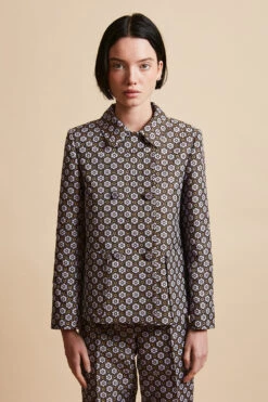 Veste Courte En Jacquard à Motif Floral