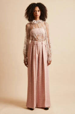 Pantalon Large Taille Haute En Tweed De Laine Lurex 16 Pantalon Large Taille Haute En Tweed De Laine Lurex -Élégance Soldes FW23 salfa 41 3