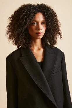 Manteau Long évasé En Tissu Caban Laine-cachemire Tissé En Italie -Élégance Soldes FW23 sastre 2 1