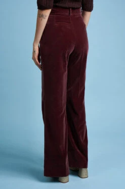 Pantalon Droit En Velours Lisse De Coton -Élégance Soldes FW23 sbach 6