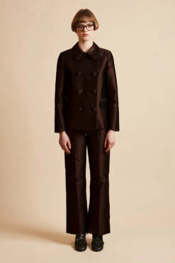 Pantalon En Mikado De Soie Mélangée