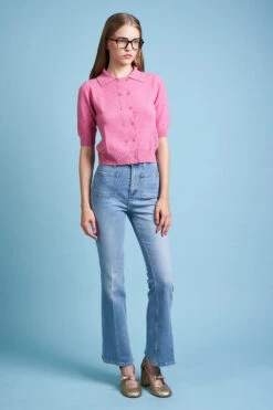 Cardigan Court En Cachemire Col Polo -Élégance Soldes FW23 scalin 1