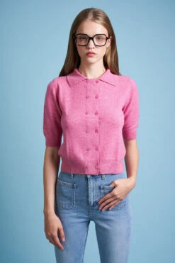 Cardigan Court En Cachemire Col Polo -Élégance Soldes FW23 scalin 3 0227d335 7e28 46ed b541 1455aec9aec0