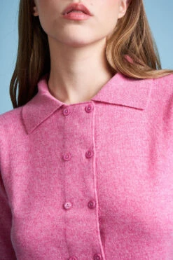 Cardigan Court En Cachemire Col Polo -Élégance Soldes FW23 scalin 9