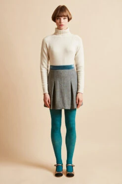 Jupe Courte En Tweed De Laine Vierge Harris Tweed -Élégance Soldes FW23 shanae