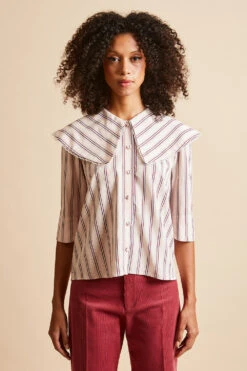 Blouse Rayée Au Large Col 19 Blouse Rayée Au Large Col -Élégance Soldes FW23 sillinois 41 3 1