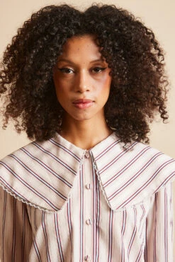 Blouse Rayée Au Large Col 23 Blouse Rayée Au Large Col -Élégance Soldes FW23 sillinois 41 4 1