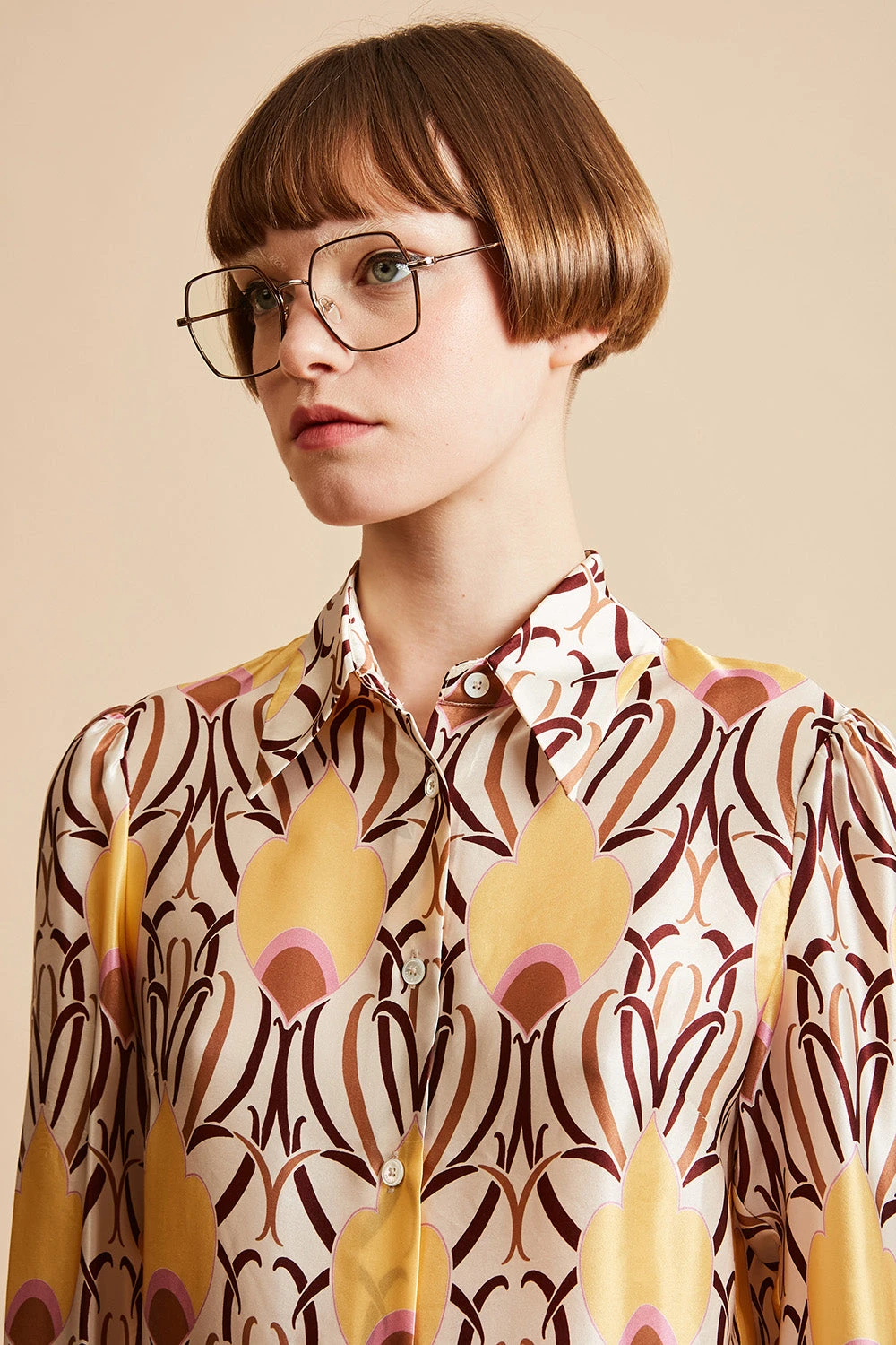 Chemise En Satin De Soie Imprimée All Over 4 Chemise En Satin De Soie Imprimée All Over - Image 2