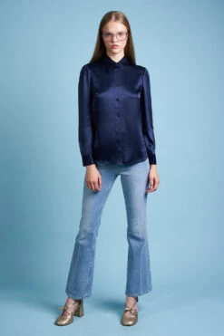 Chemisier En Satin De Soie Ajusté -Élégance Soldes FW23 sinsolite 12