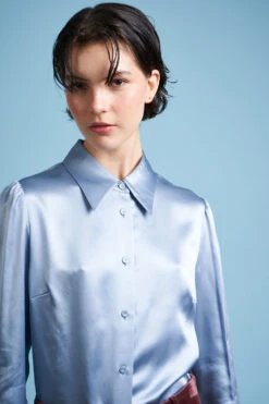 Chemisier En Satin De Soie Ajusté -Élégance Soldes FW23 sinsolite 4