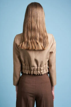 Blouson Court Smocké En Laine Vierge Vichy 32 Blouson Court Smocké En Laine Vierge Vichy -Élégance Soldes FW23 skaro 13