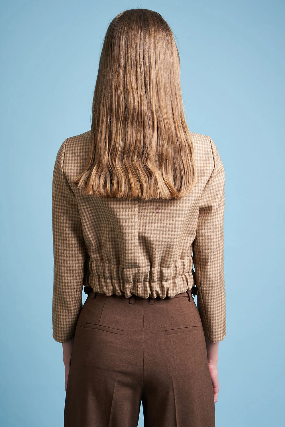 Blouson Court Smocké En Laine Vierge Vichy 17 Blouson Court Smocké En Laine Vierge Vichy - Image 15