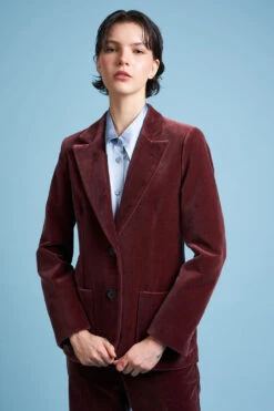 Veste En Velours Lisse De Coton 17 Veste En Velours Lisse De Coton -Élégance Soldes FW23 slibourne 7