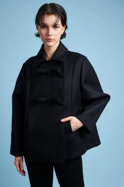 Manteau Court évasé En Tissu Caban-laine Cachemire -Élégance Soldes FW23 smagnolia 7