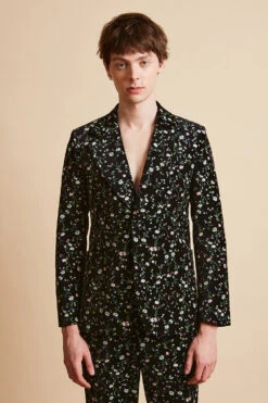 Veste Tailleur En Velours De Coton Imprimé Au Pigment