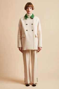 Pantalon Droit En Laine Vierge Italienne