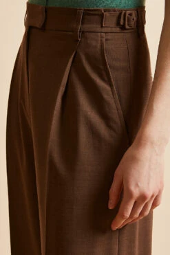 Pantalon Ample En Laine Vierge Tropicale -Élégance Soldes FW23 sothello 07 2 2