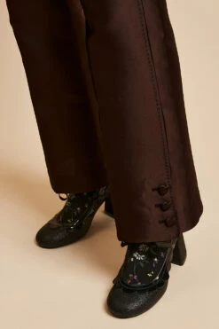 Pantalon En Mikado De Soie Mélangée -Élégance Soldes FW23 spetitcoeur 1