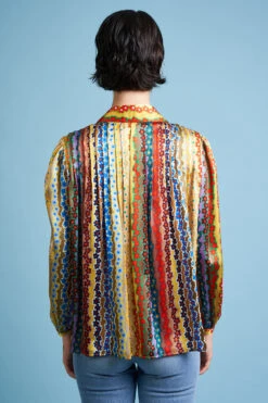 Blouse Ample à L'imprimé Rayures Florales -Élégance Soldes FW23 sryan 14